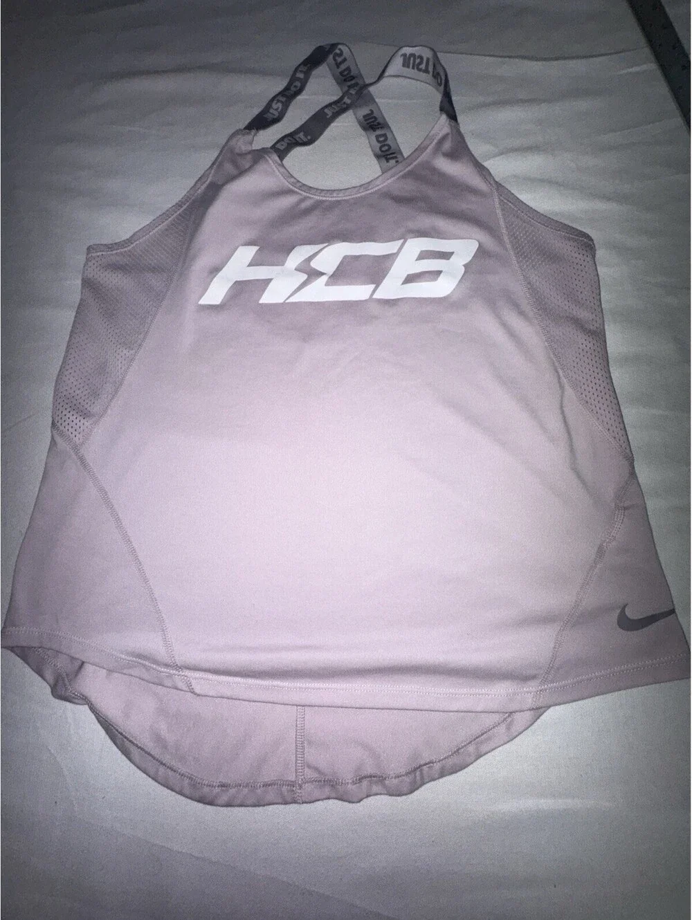 Nike Womens Dri FIT Racerback Tank Top Pink Athletic HCB Custom Boats Fishing